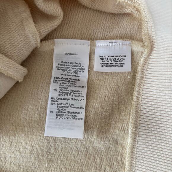 Madewell Casual Garment-Dyed Crewneck Sweatshirt Parchment Cream Pockets Medium - Picture 6 of 7